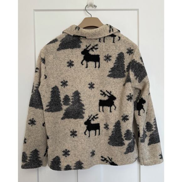 Vintage Paul Harris Design Cardigan Trees Deer Size LARGE - Picture 2 of 8